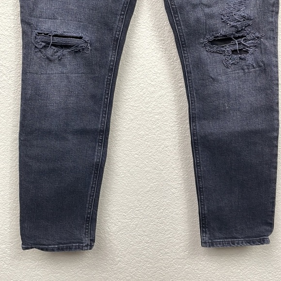 Agolde Nico High Rise Slim in Cassette Black Jeans Knee Rips Distressed Sz 30 - Picture 5 of 14